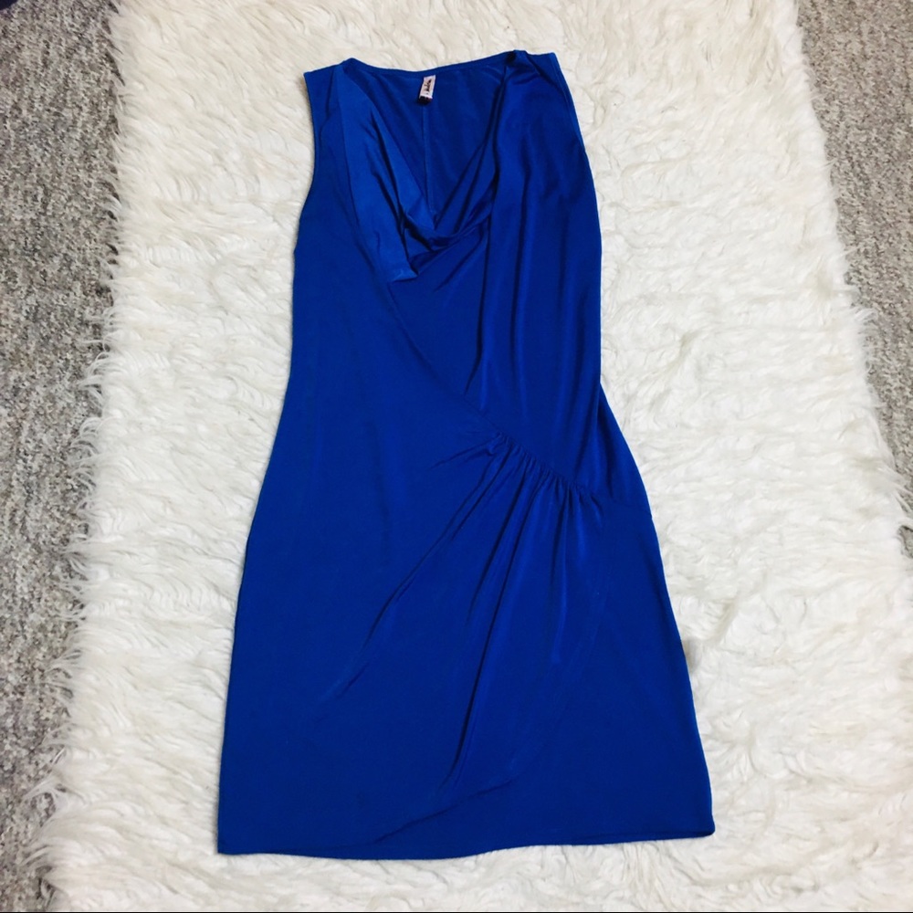 Modern Ladies Mujer Moderna Sleeveless Bodycon Dress Blue Royal Size Medium